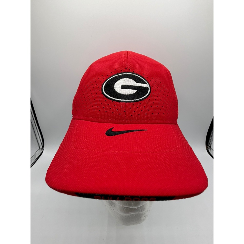 Nike Georgia Bulldogs Hat Red AeroBill Legacy91 Dri-Fit Adjustable Football Cap - Picture 2 of 12